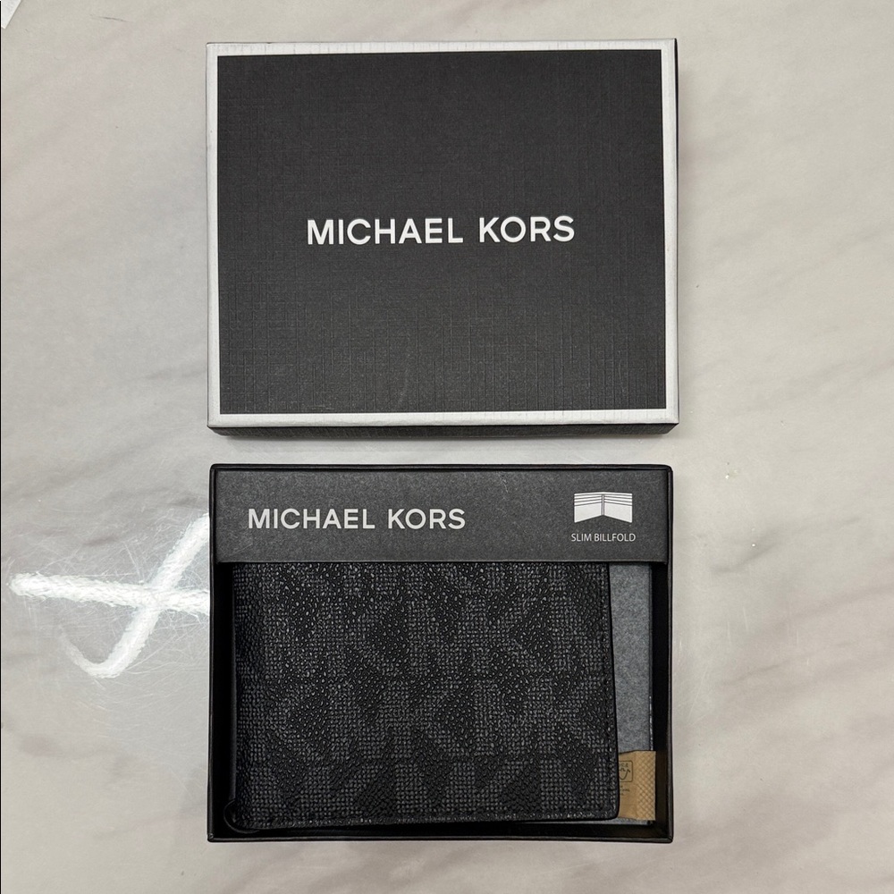 Michael Kors Black and Gray Card Holder